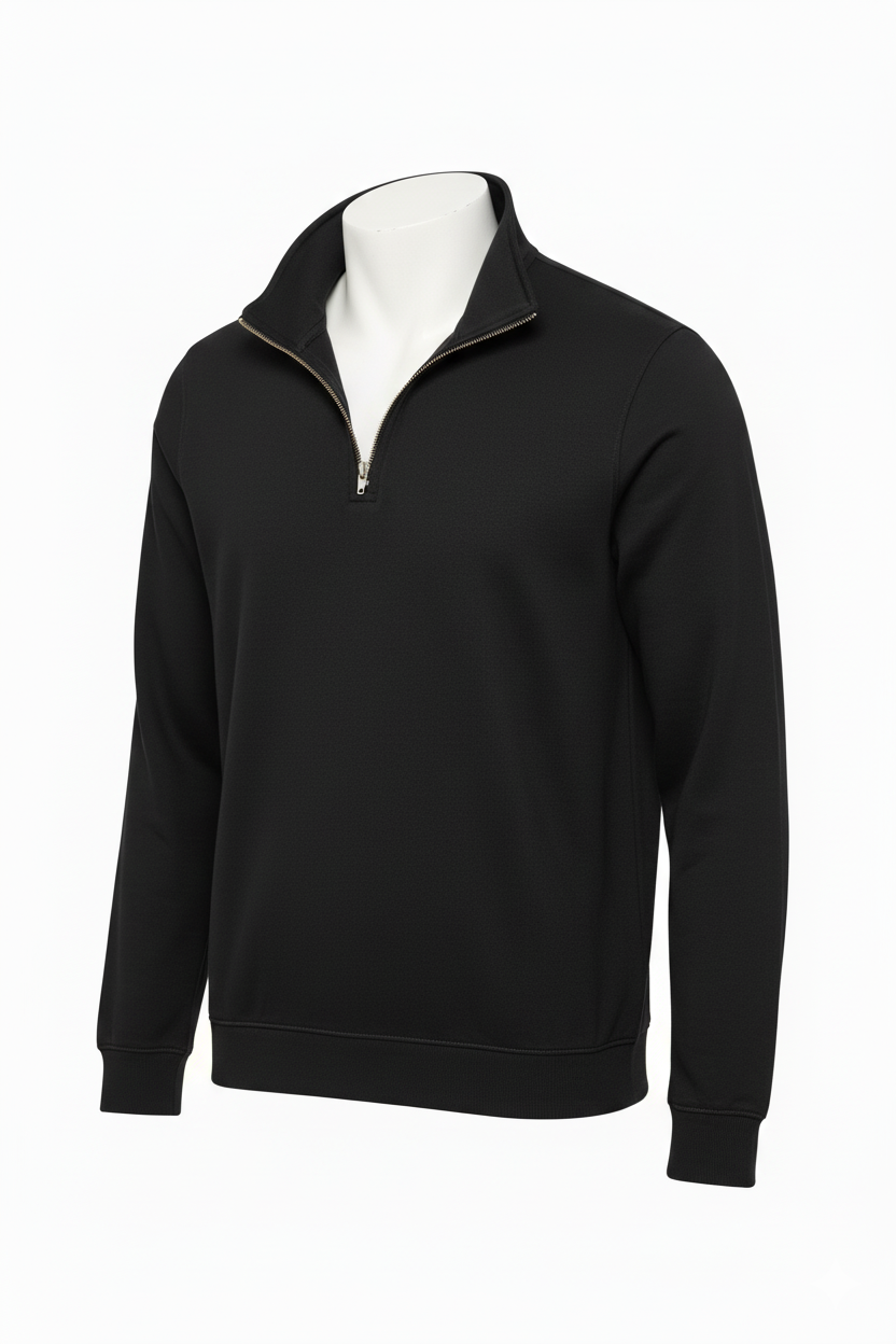 The Dosthi Signature Black Quarter-Zip Sweatshirt