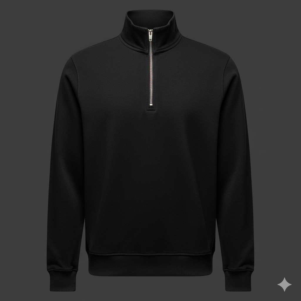 The Dosthi Signature Black Quarter-Zip Sweatshirt