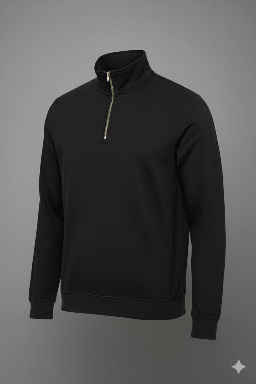 The Dosthi Signature Black Quarter-Zip Sweatshirt