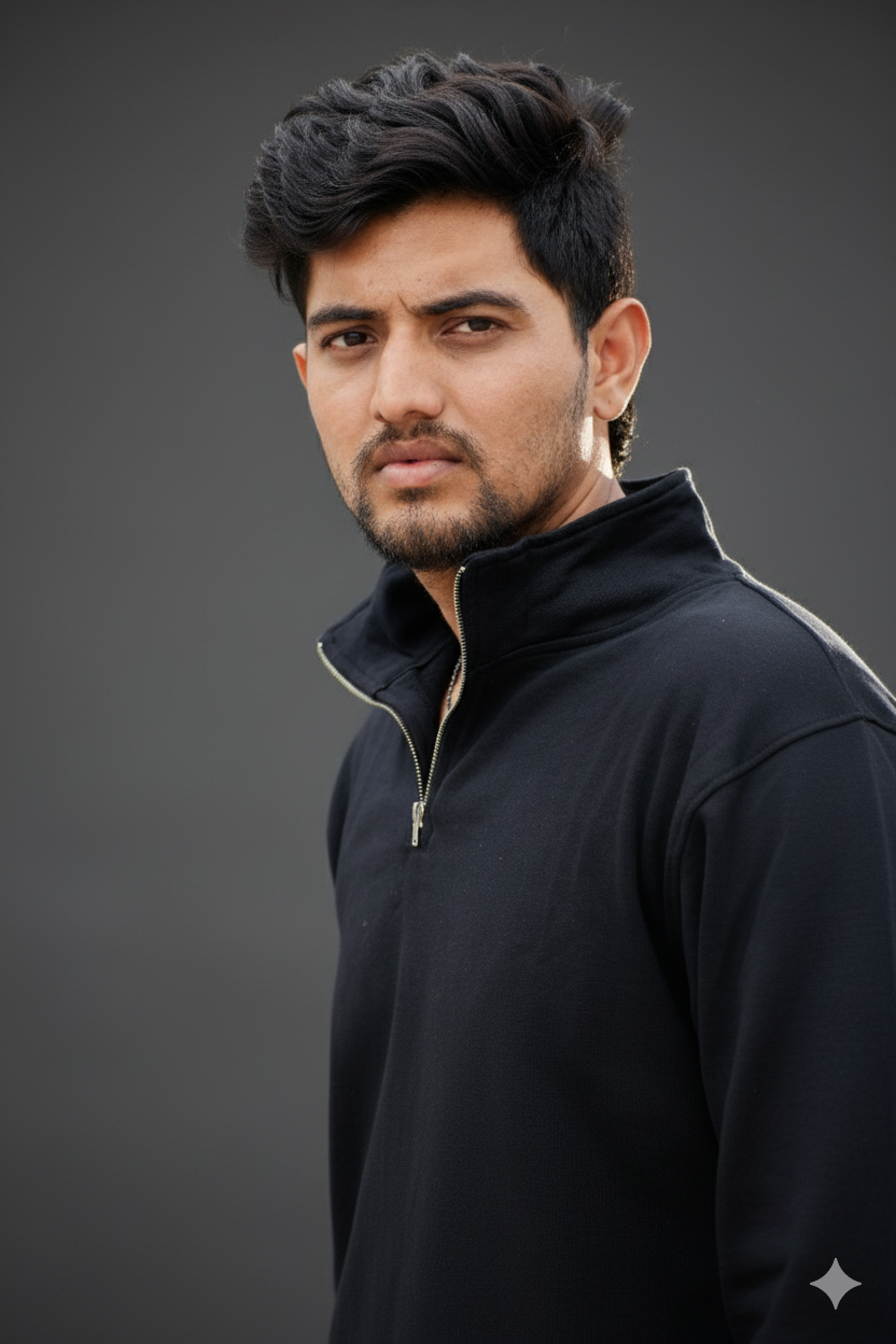 The Dosthi Signature Black Quarter-Zip Sweatshirt