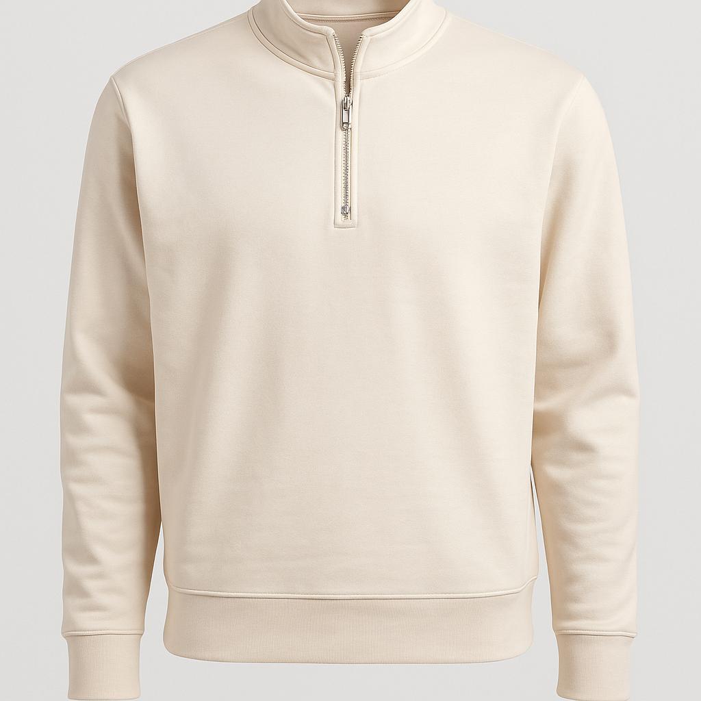 The Dosthi Signature Cream Quarter-Zip Pullover