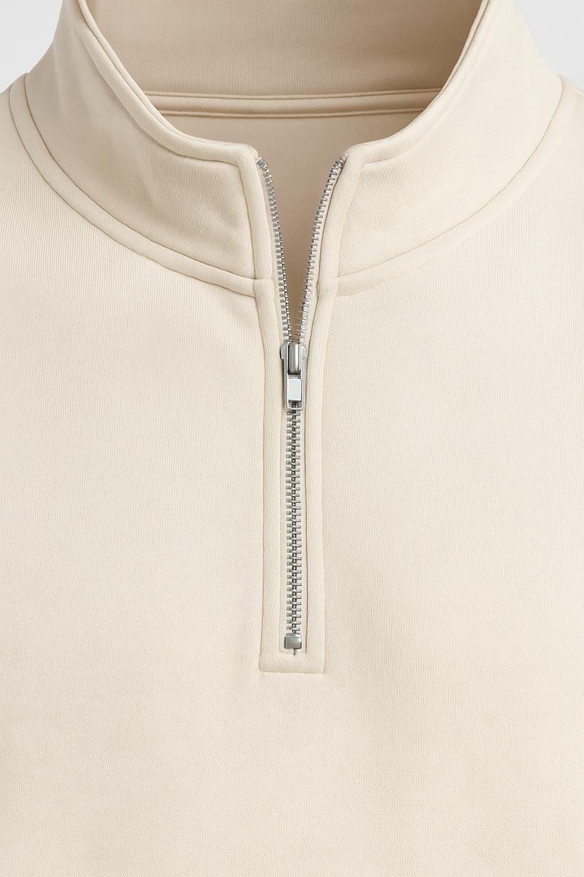 The Dosthi Signature Cream Quarter-Zip Pullover