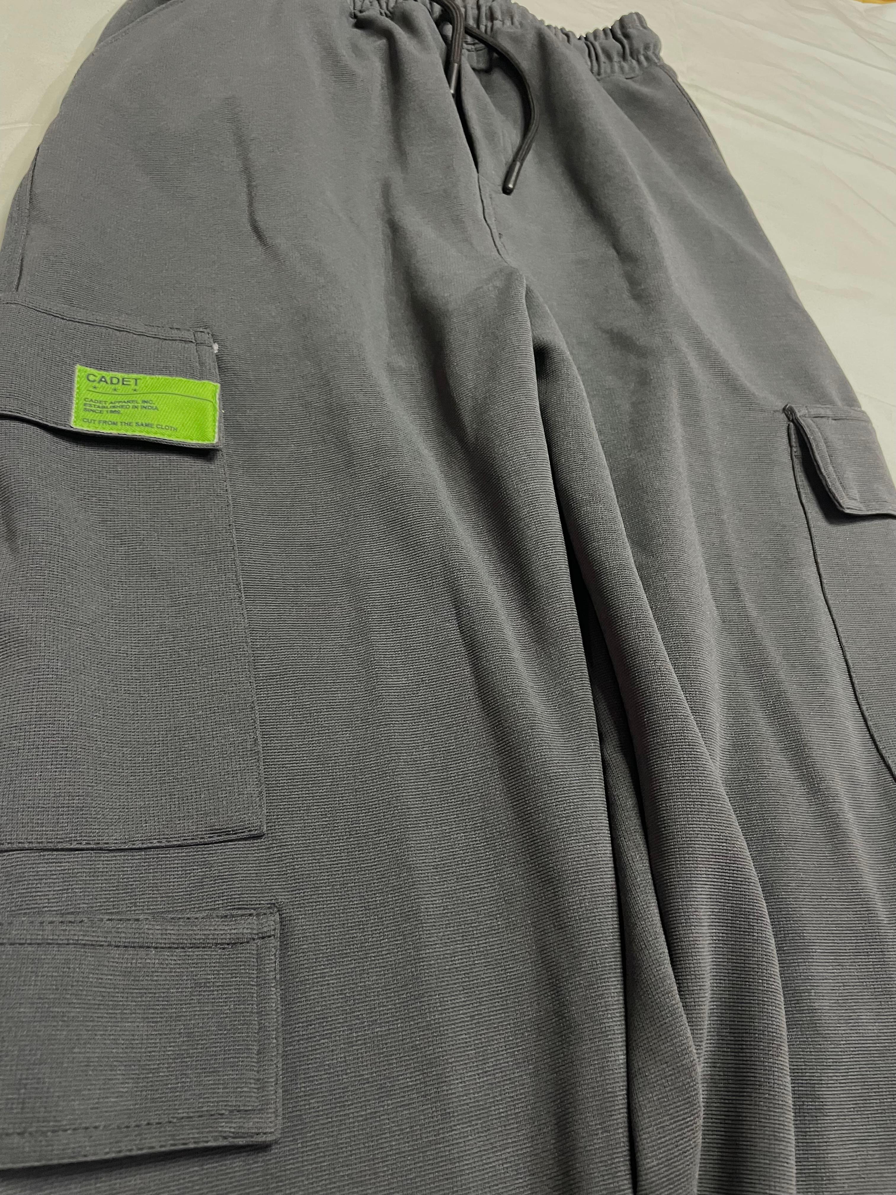 Men’s Dark Grey Cargo Track Pants